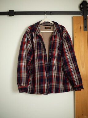 Ridgecut Toughwear Fleece Lined Flannel Shirt Jacket 2XL Plaid Shacket EUC